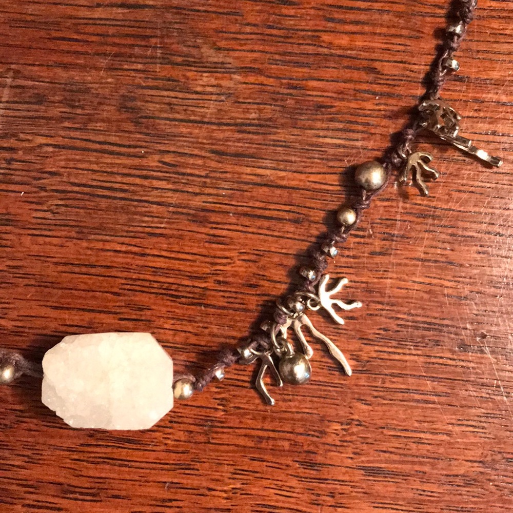 Sequin Druzy Gold Coral Necklace - Picture 4 of 10